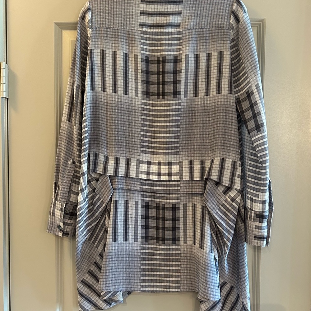 Women high-low silk blouse